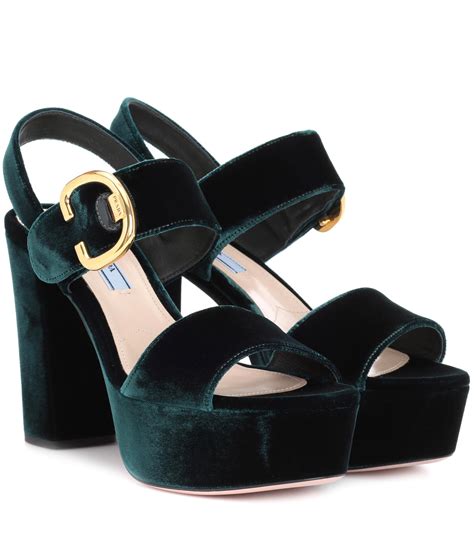 prada velcro sandals|prada velvet platform sandals.